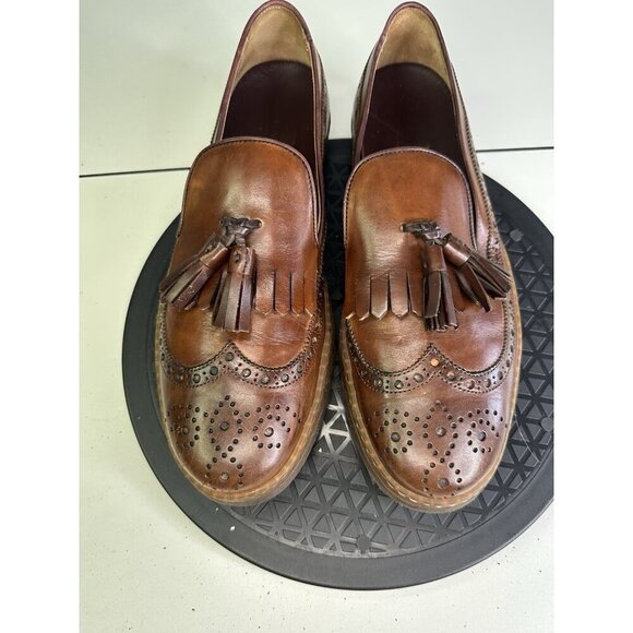 Bruno Magli Oliviero Kiltie Brown Leather Slip On Sneakers - Size 10 M - Picture 2 of 11